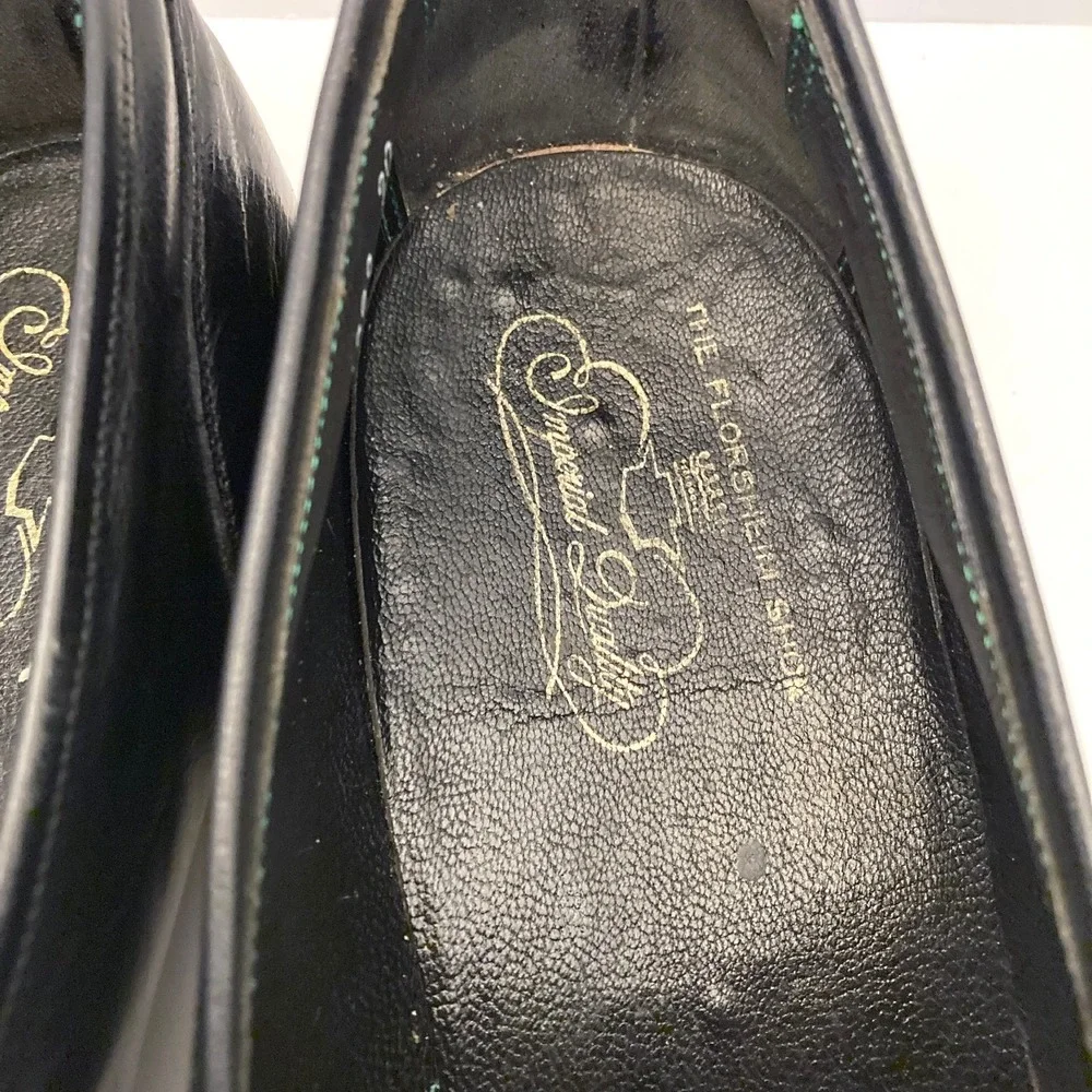 Vtg Florsheim Imperial Tassel Loafers Mens 12 B 92162 Black‎ Leather 80s
